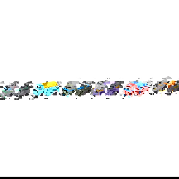 მანქანების ნაკრები TransRacers EU463883 Track Set Bucket of Military Vehicle with 6pcs Vehicles