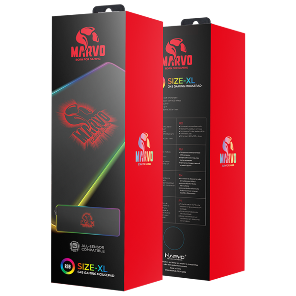 მაუსის პადი Marvo G45 Gaming Mouse Pad with Backlight Black