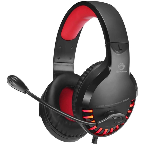 ყურსასმენი Marvo HG8932 3.5mm, USB Wired Gaming Headset Black/Red