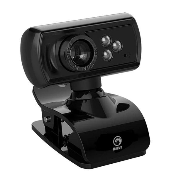 ვებკამერა Marvo MPC01 Webcam LED Lights, Built-in microphone, USB Black