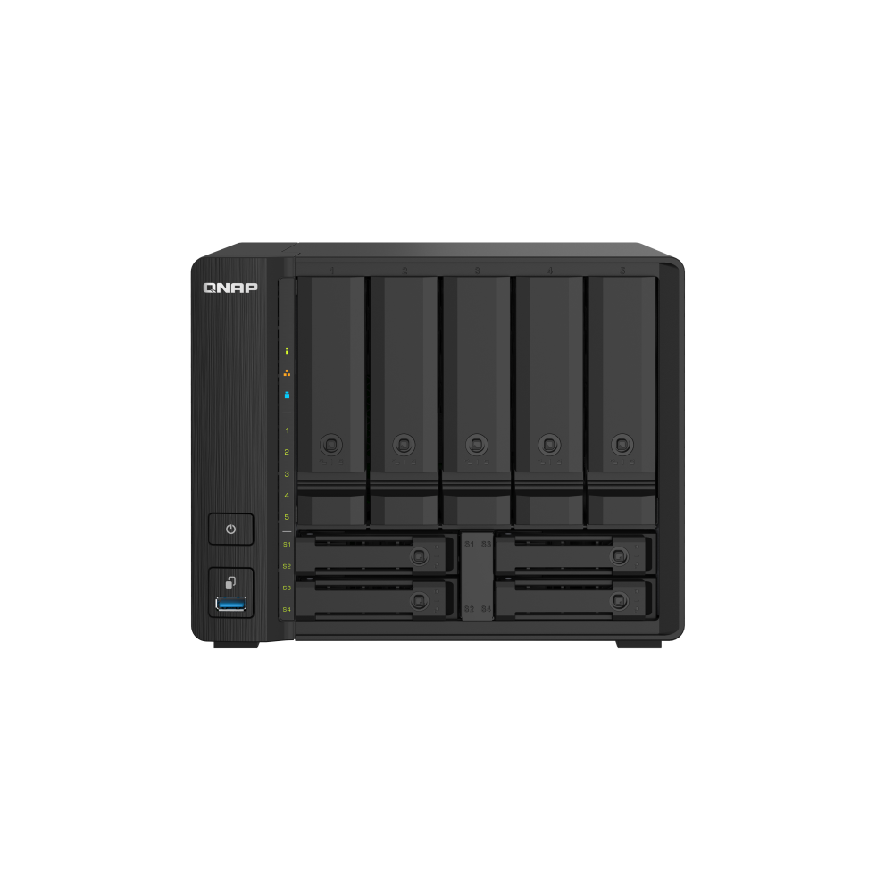 Storage System Qnap TS-932PX-4G, 9-Bay Tower NAS, 1.7GHz, 4GB DDR4 SODIMM RAM, SATA 6Gb/s, Black