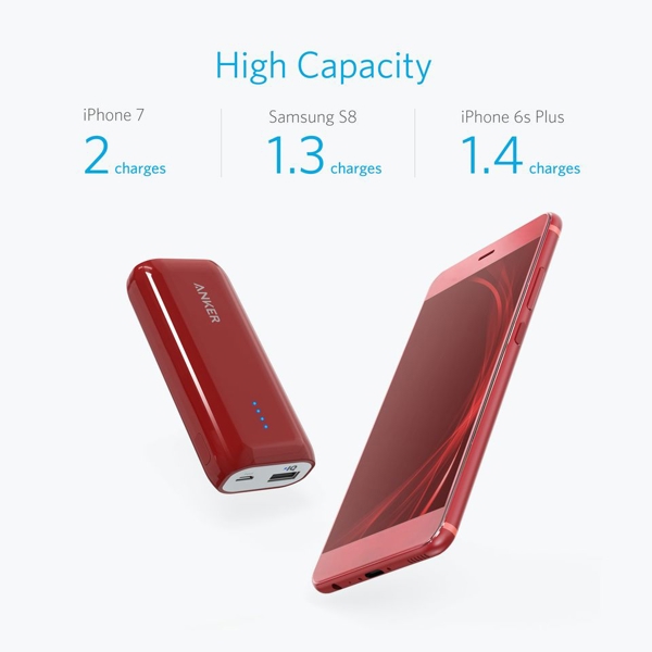 პორტატული დამტენი Anker A1211095 Astro E1 6700mAh External Battery Red