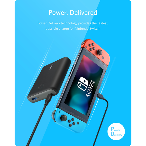 პორტატული დამტენი Anker A1241J11 PowerCore 13 400 mAh Nintendo Switch Edition B2B Black