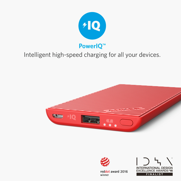 პორტატული დამტენი Anker A1250091 PowerCore Slim 5 000 mAh UN Red