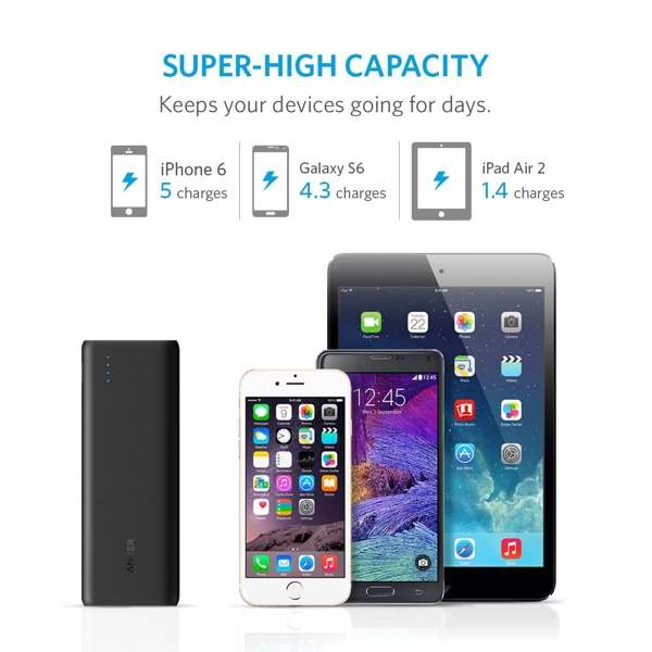 პორტატული დამტენი Anker A1252011 PowerCore External Battery 15 600 mAh Black