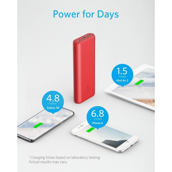 პორტატული დამტენი Anker A1271092 PowerCore 20 100 mAh B2C - UN Red