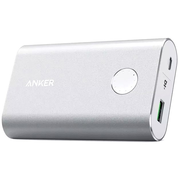 პორტატული დამტენი Anker A1311H41 PowerCore+ 10 050 mAh with Quick Charge 3.0 Silver