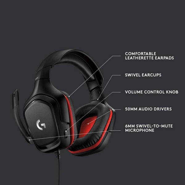 ყურსასმენი Logitech L981-000757 G332 Wired Gaming Headset Leatherette  Analog EMEA