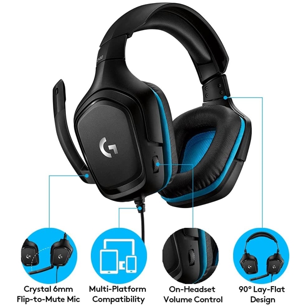 ყურსასმენი Logitech L981-000770 G432 Wired Gaming Headset EMEA