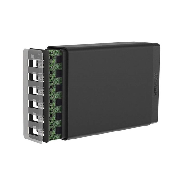 ადაპტერი Anker A2123313 PowerPort 6 (60W 6-Port USB Charger) Black