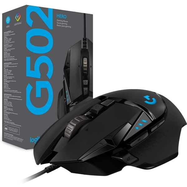 მაუსი Logitech L910-005470 G502 HERO High Performance Gaming Mouse Black