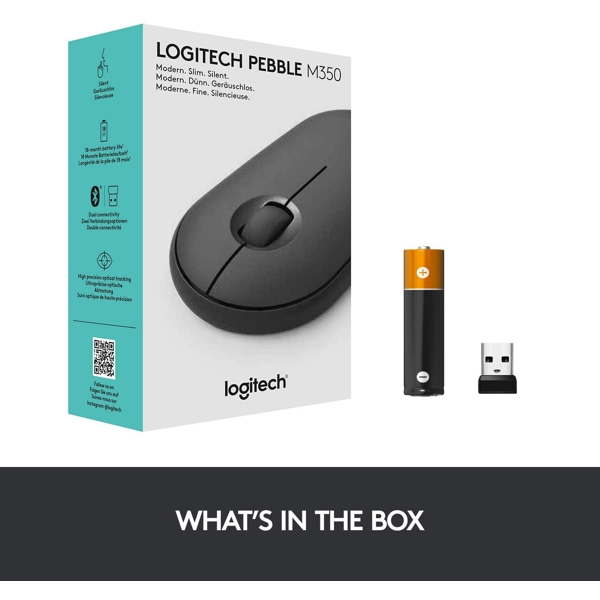 მაუსი Logitech L910-005718 Pebble M350 Wireless Mouse Graphite