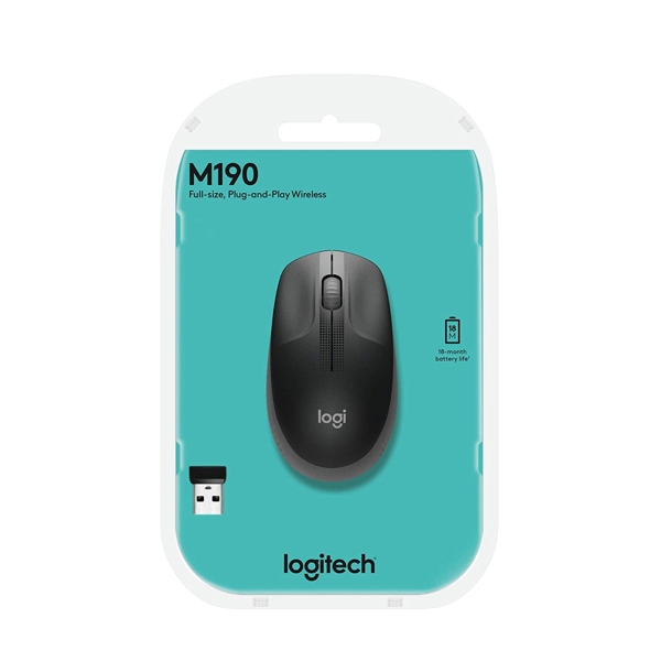 Logitech L910-005905 M190 Full-size wireless mouse Charcoal