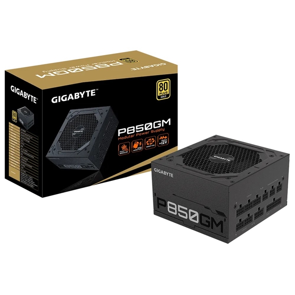 GIGABYTE GP-P850GM PSU P850G (850W) 80+GOLD, aPFC, 12см,20+4, 2*4+4, 8*SATA, 4*PCIe 4,modular