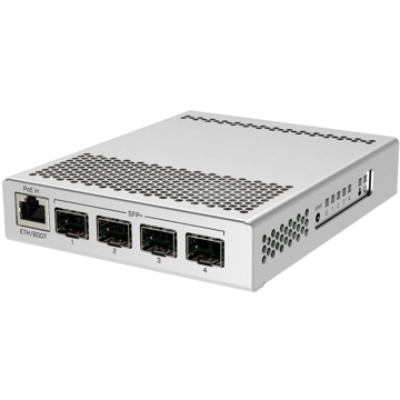 სვიჩი MikroTik CRS305-1G-4S+IN 5-Port Desktop Switch, 1 Gigabit Ethernet Port, 4 SFP+ 10Gbps Ports 