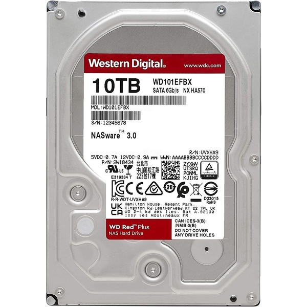 მყარი დისკი Western Digital WD101EFBX Hard Drive HDD 3.5" SATA 3.0 10TB 7200 256MB Red Plus NAS