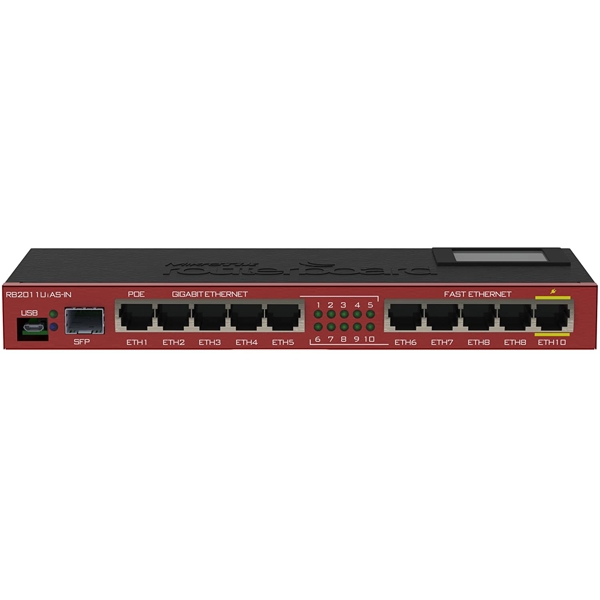 როუტერი Mikrotik RouterBOARD rb2011uias-in 1 SFP Plus port 10 Ethernet port