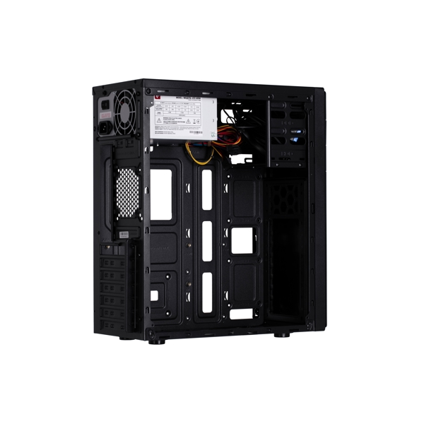 2E E183-400 Case ALFA MidT, PSU ATX400W, 2xUSB3.0, metal perforated (side panel) Black