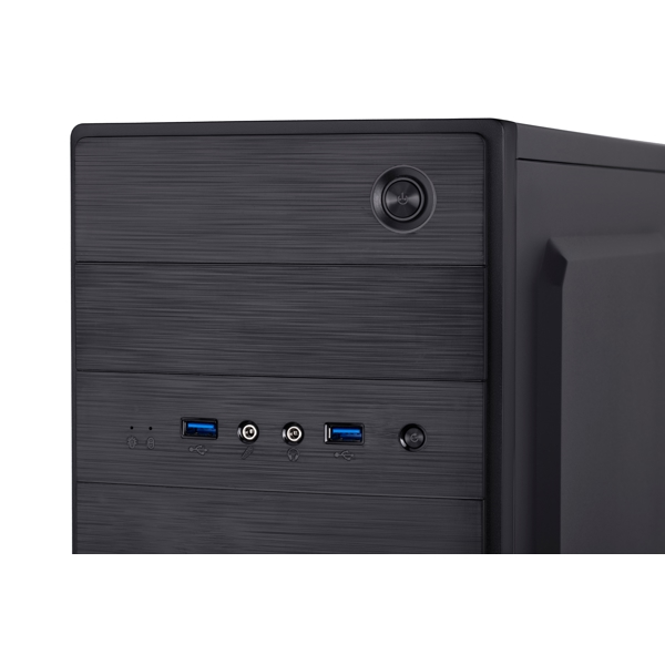 2E E183-400 Case ALFA MidT, PSU ATX400W, 2xUSB3.0, metal perforated (side panel) Black