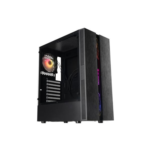 ქეისი 2E G2107 Gaming Case RUNA MidT, 2xUSB2.0, 1xUSB3.0, 1x120mm ARGB+ ARGB strip, TG (side panel), without PSU Black