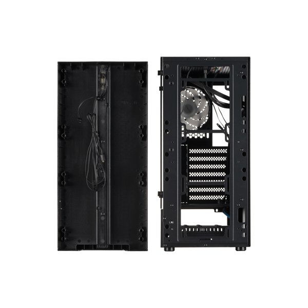 ქეისი 2E G2107 Gaming Case RUNA MidT, 2xUSB2.0, 1xUSB3.0, 1x120mm ARGB+ ARGB strip, TG (side panel), without PSU Black