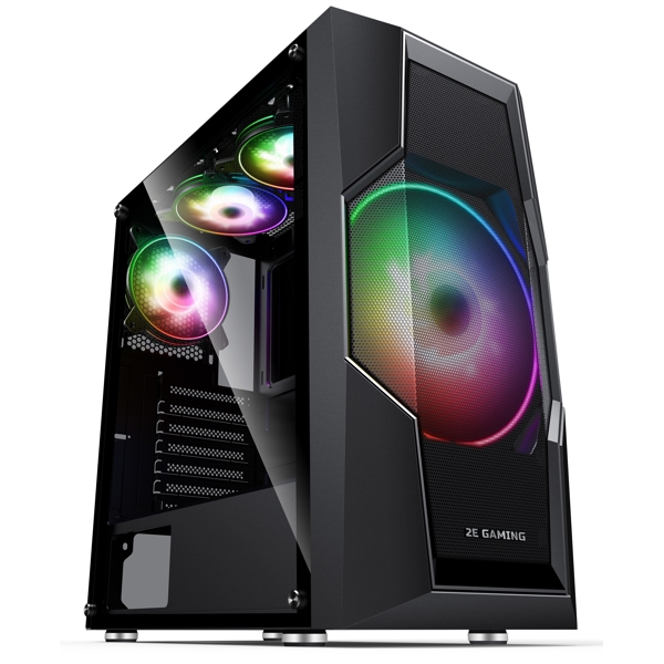 ქეისი 2E G2057B Gaming Case TURBO, MidT, 2xUSB2.0, 1xUSB3.0, 1x200+3x120ARGB,TG (side panel), without PSU Black