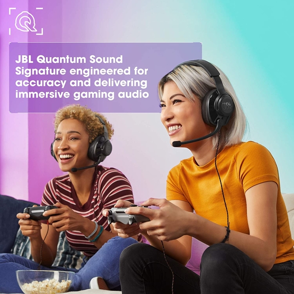 ყურსასმენი JBL QUANTUM200BLK Wired over-ear gaming headset with flip-up mic Black