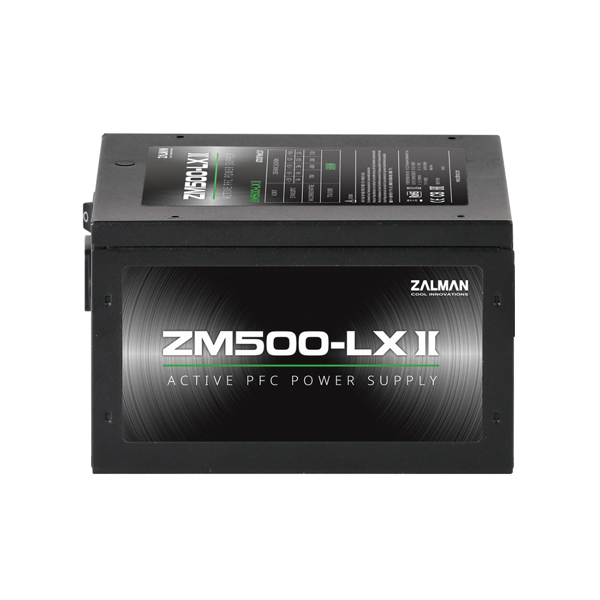 Zalman ZM500-LXII Power supply (500W) PSU, 500W, Active PFC, 85%, 200-240V, EU.