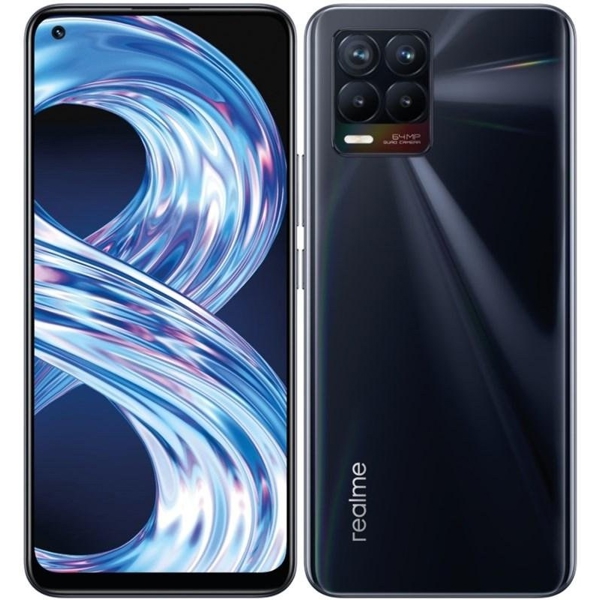 მობილური ტელეფონი Realme 8 (RMX3085) 6GB, 128GB Dual SIM LTE Punk Black