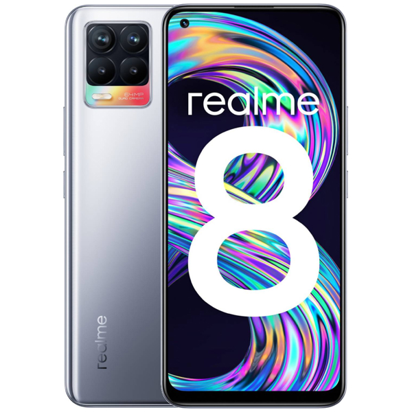 მობილური ტელეფონი Realme 8 (RMX3085) 6GB, 128GB Dual SIM LTE Cyber Silver