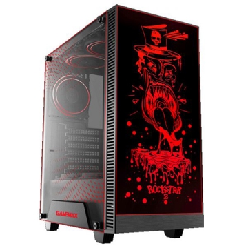 ქეისი Gamemax Rockstar 2,MidT, USB3.0, USB2.0, 120 ARGB, tempered glass (side panel), without PSU, Black