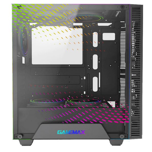 ქეისი Gamemax Rockstar 2,MidT, USB3.0, USB2.0, 120 ARGB, tempered glass (side panel), without PSU, Black