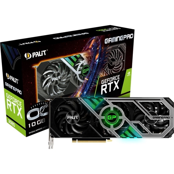 ვიდეო დაფა Palit NED3080S19IA-132AA, RTX3080 GAMINGPRO OC 10GB, GDDR6X 320bit 3-DP HDMI