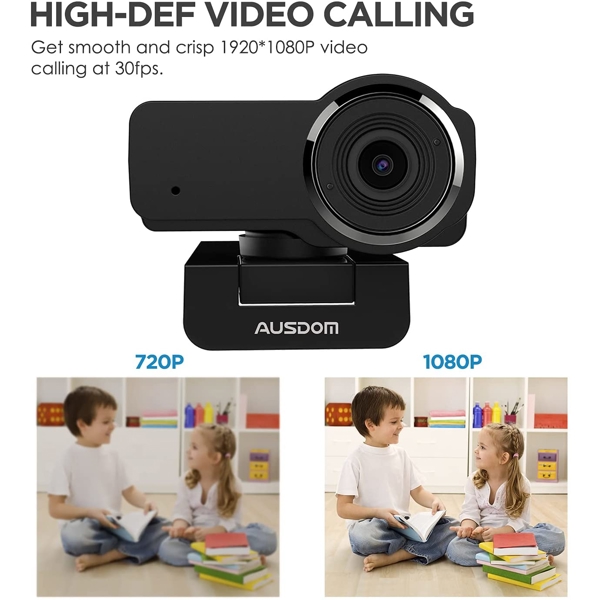 ვებკმერა Ausdom AW635 1080P Live Webcam For Video Chat Live Streaming Black