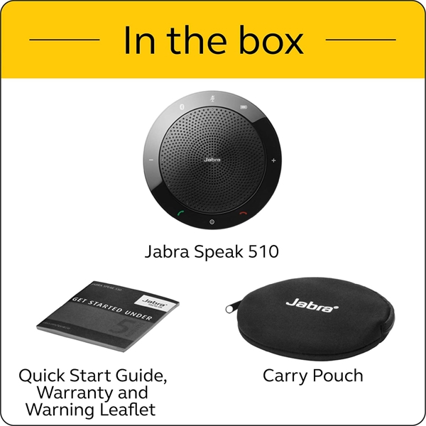 საკონფერენციო დინამიკი Jabra Speak 510 MS Black USB, Bluetooth, Black