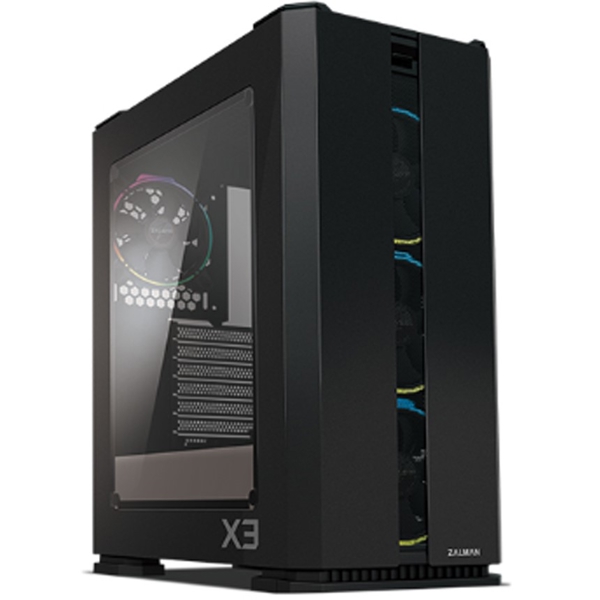 Zalman X3 BLACK Case MidT, 2xUSB2.0, 2xUSB3.0, 4x120RGB, TG (side panel), without PSU Black