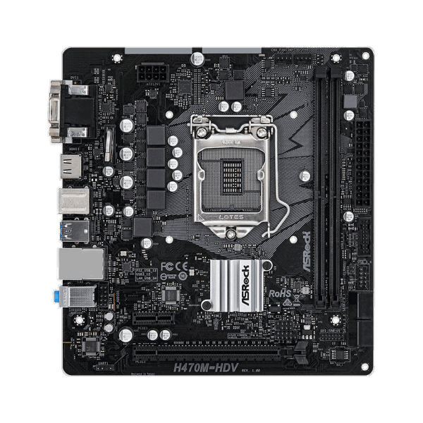 დედა დაფა ASRock H470M-HDV Motherboard s1200 H470 2xDDR4 HDMI-DVI-VGA mATX