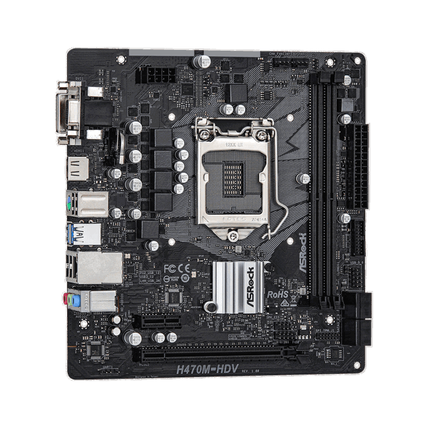 დედა დაფა ASRock H470M-HDV Motherboard s1200 H470 2xDDR4 HDMI-DVI-VGA mATX