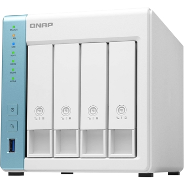 Storage System Qnap TS-431K 4-Bay NAS, 1.7GHz, 1GB DDR3 SODIMM, SATA 6Gb/s White