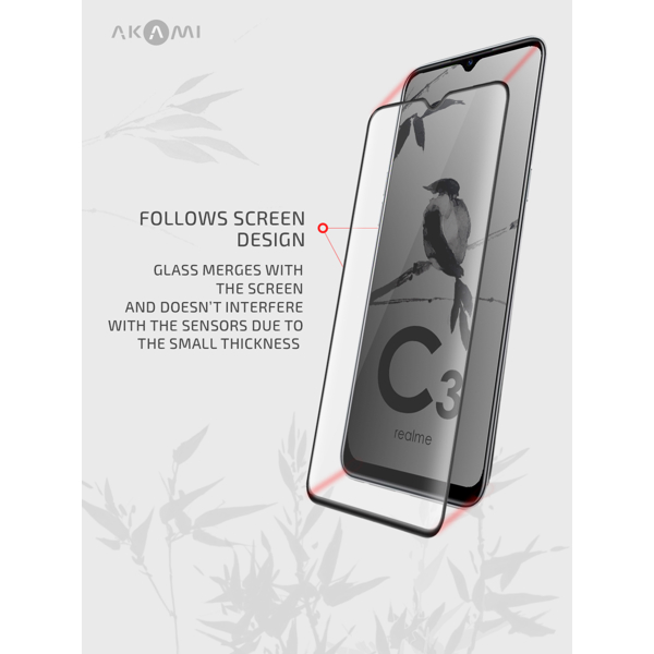 ეკრანის დამცავი AKAMI 3D glass protector for Realme C3