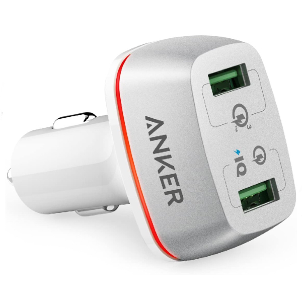 მანქანის დამტენი Anker A2224H21 PowerDrive+ 2 with Quick Charge 3.0 UN White with Offline Packaging V3 