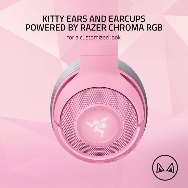 ყურსასმენი Razer Gaming Headset Kraken Kitty Edition Quartz BT RGB Pink