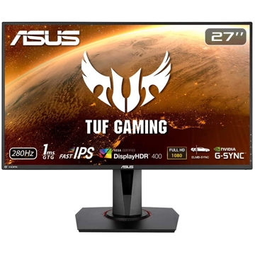 მონიტორი ASUS VG279QM TUF Gaming Monitor 90LM05H0-B01370  LCD 27", 1920 x 1080 Full HD, Fast IPS, Overclockable 280Hz DisplayHDR™ 400, Black