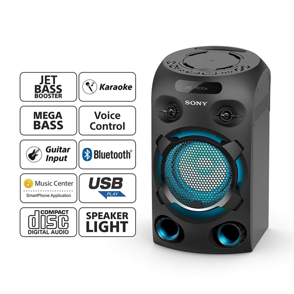 დინამიკი Sony MHC-V02 High Power Party Speaker Bluetooth, USB, FM, Black