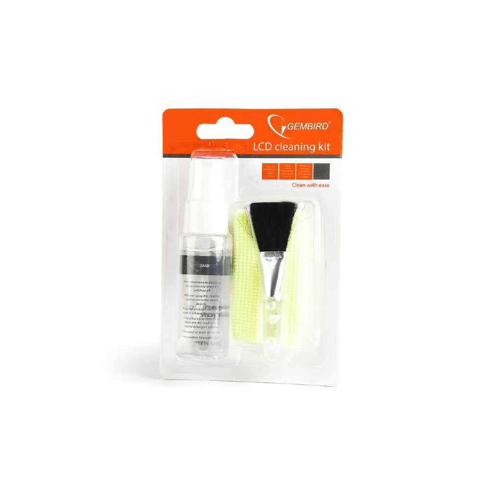 ეკრანის საწმენდი Gembird 3-in-1 LCD cleaning Kit ck-lcd-04