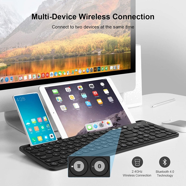 კლავიატურა Xiaomi MIIIW K02 Dual-Mode Wireless Bluetooth Keyboard Black