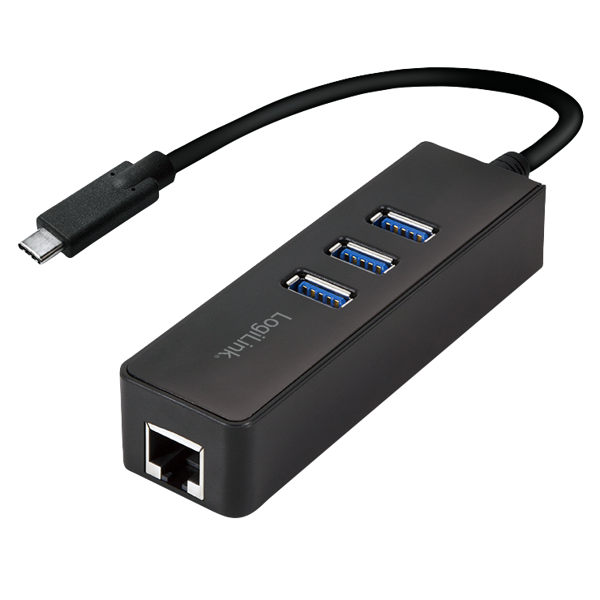 ადაპტერი Logilink UA0283 Gen 1 USB-C Hub 3-Port USB3.2 Black