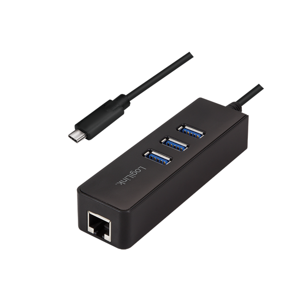 ადაპტერი Logilink UA0283 Gen 1 USB-C Hub 3-Port USB3.2 Black