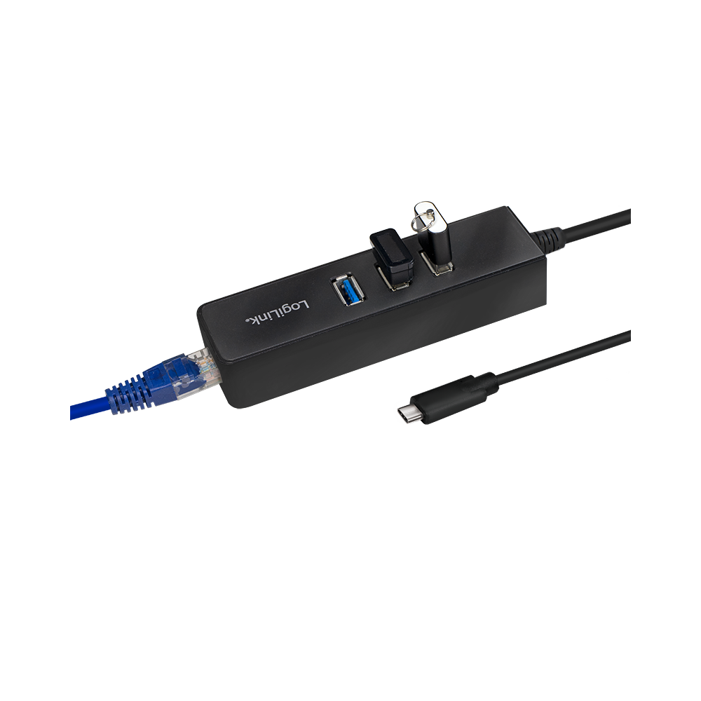 ადაპტერი Logilink UA0283 Gen 1 USB-C Hub 3-Port USB3.2 Black
