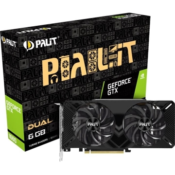 ვიდეო დაფა Palit GeForce GTX 1660 Dual 6G 192bit, GDDR5, HDMI, DP1.4a x 1,120 W,OpenGL 4.6, 1530 MHz